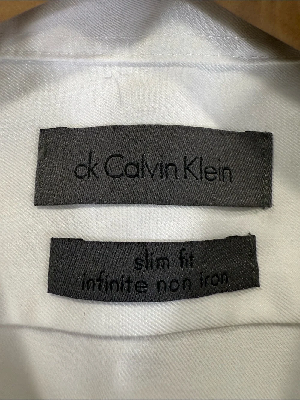 Calvin Klein White Men's Dress Shirt - Spread Collar